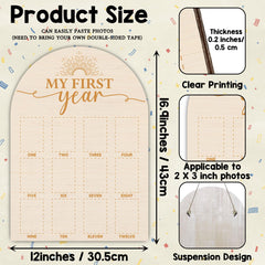 SIXEIGHT One-Year Wood Photo Board wall-hanging display of baby milestones