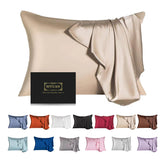 SIYUAN toddler champagne silk pillowcase with hidden zipper secures pillow