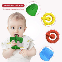 SJDSND teething toy bicycle shape provides bite textures for jaw exercise.