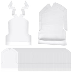 Skicuff white bulk-pack disposable bibs ready for family meals and mess protection