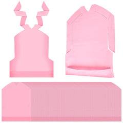 Skicuff watery red bib front view shows full-coverage protection during meals.