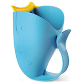 Skip Hop MOBY rinse cup front view in blue shows compact design for bath time