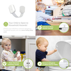 Skyla Homes multi-purpose cabinet locks prevent accidental openings in kitchen and living spaces.