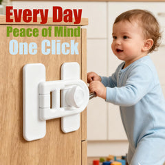 SKYROKU rotating-latch close-up highlights toddler-proof design