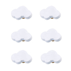 Skyscraper cloud knob in white soft rubber for safe kid-friendly furniture.