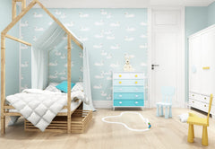 Skyscraper drawer handle cloud white blends with decor and organizes spaces.