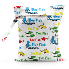 Sldpngo waterproof wet bag fish pattern front view for easy beach organization