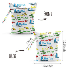 Sldpngo waterproof wet bag fish pattern open view showing space for cosmetics