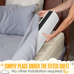 Sleepah bed rail shows dual non-slip pads on top and bottom for secure placement