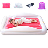 Sleepah toddler travel bed coral inflated for safe, roomy sleep.