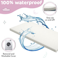 Sleepah waterproof cover being machine washed demonstrates easy cleanup for busy caregivers.