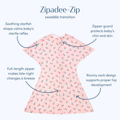 SleepingBaby Zipadee-Zip starfish design swaddle evokes womb-like snugness