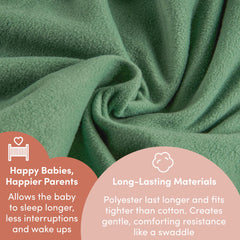 SleepingBaby Zipadee-Zip cozy fleece fabric keeps baby warm and breathable.