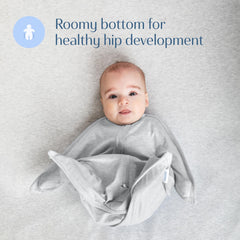 SleepingBaby Zipadee-Zip hip-friendly cut supports relaxed sleep