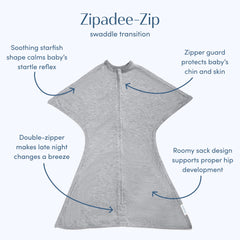 SleepingBaby Zipadee-Zip roomier fit supports leg movement for comfort