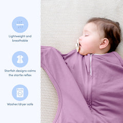 SleepingBaby Zipadee-Zip roomy hip area supports natural leg movement for comfortable sleep.