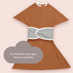 SleepingBaby Zipadee-Zip transition view shows snug strap for safer sleep setup.