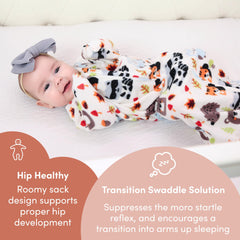 SleepingBaby Zipadee-Zip two-way zip for easy diaper changes.