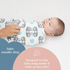 SleepingBaby Zippy Swaddle worn as a cozy wearable blanket