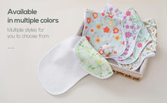 sleepyturtle baby burp cloths in use during feeding for drool and spill control