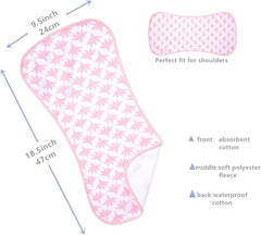 Sleepyturtle burp cloth with waterproof layer keeps clothes dry during spills.