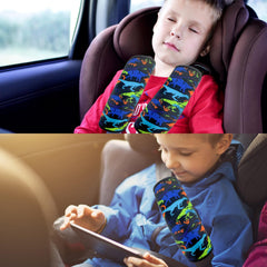 SLEILIN seat belt cover dinosaur black washable and quick-drying for easy care