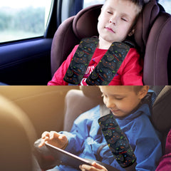 SLEILIN seat belt cover fitted to car strap demonstrating universal compatibility