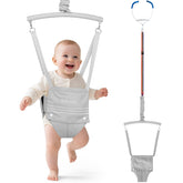 Slevoo baby jumper doorway clamp close-up showing sturdy attachment for safe bouncing