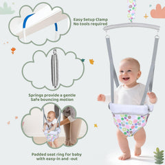 Slevoo Baby Jumper easy in-out demonstrates quick, fuss-free transitions for caregivers.