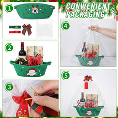 Sliner red and green ribbon bows with string for festive wrapping