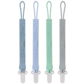Slotic 4-pack pacifier clips with dinosaur beads keep pacifiers secure and clean
