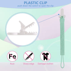 Slotic one-piece beads pacifier clip showcases durable, rust-free design