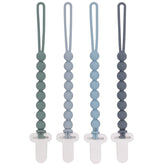 Slotic pacifier clip grey 4-pack keeps pacifiers clean and reachable.