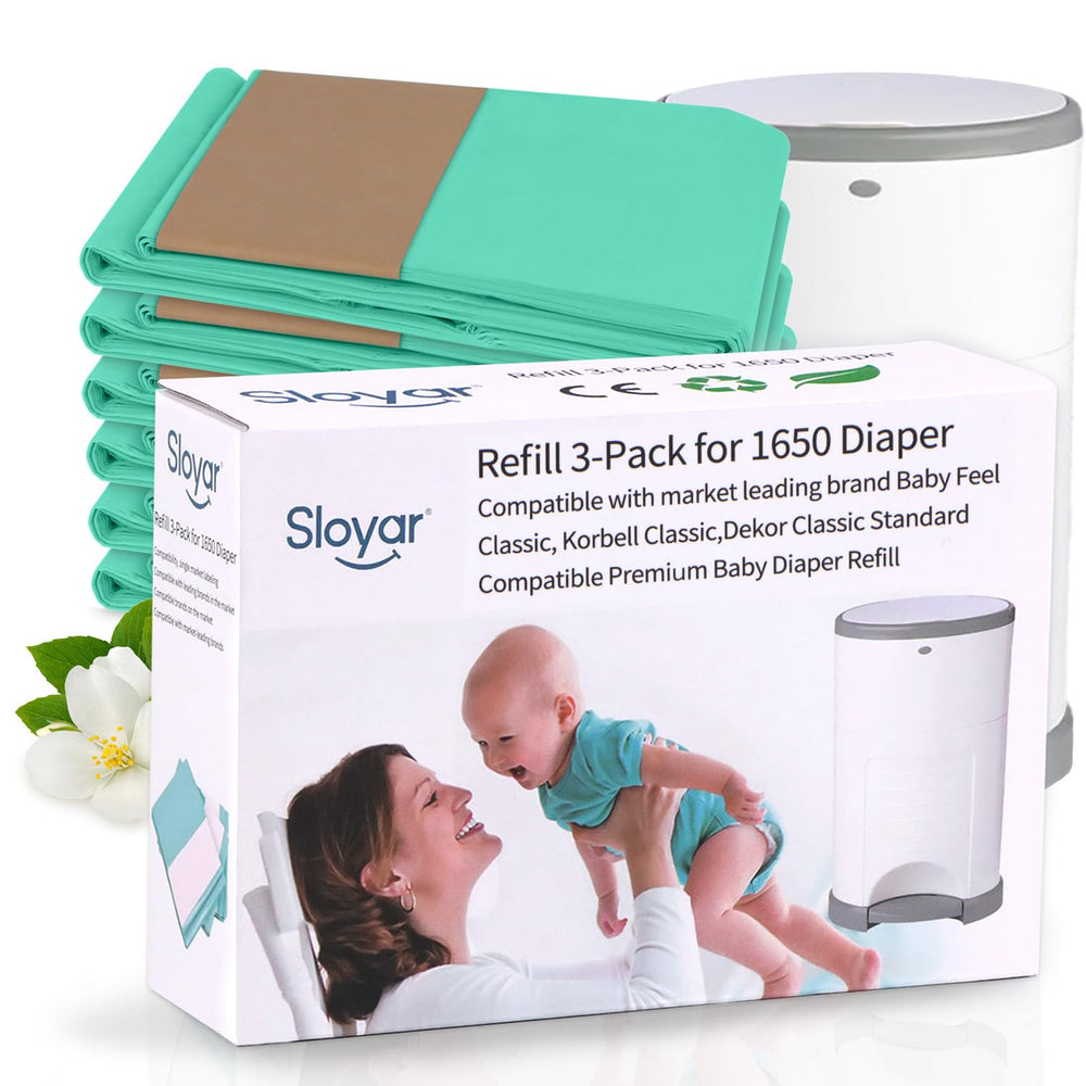 Sloyar Decor Classic compatible diaper pail bags for tidy odor control.