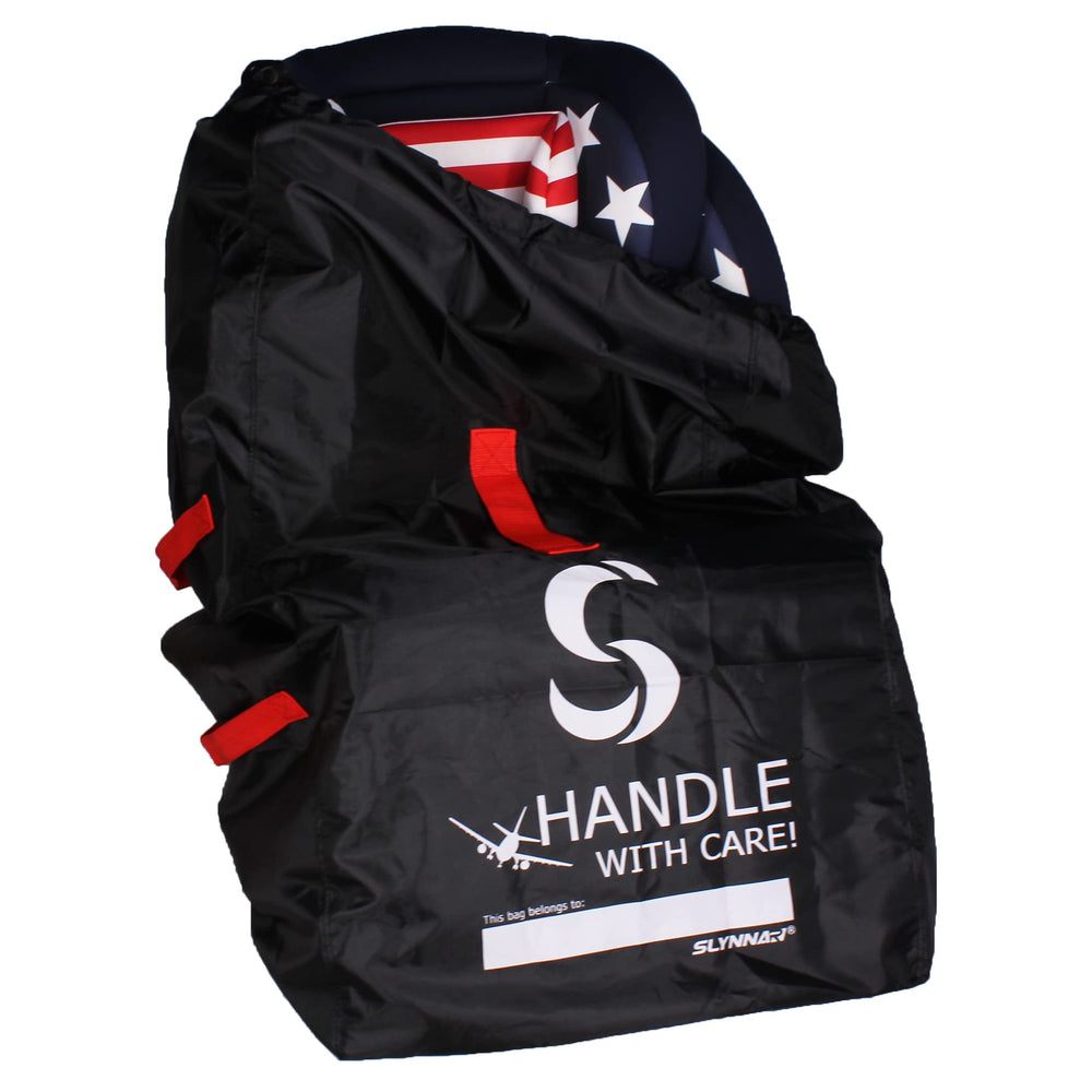 SLYNNAR car seat travel bag front view protects seats during air travel