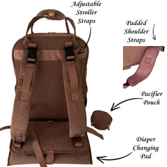 SLyTesha diaper backpack pink open top enables quick packing and unloading.