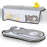 Small Steps orca bath kneeler-memory-foam cushions knees during bath time.