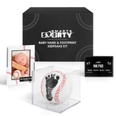 Smart and Sporty baby handprint kit box front, gift-ready keepsake for new parents