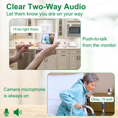Smart Caregiver Video Monitor infrared night vision provides clear visibility in low light.