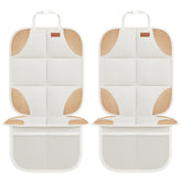 SMART ELF car seat protector beige front view showing thick padding for comfort.