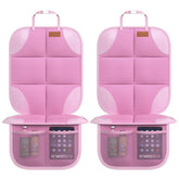 SMART ELF pink car seat protector front view with anti-slip bottom for secure fit.
