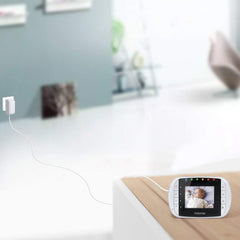 Smays charger replacement for VTech and VAVA monitors with sturdy cable for versatile mounting.