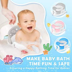 SMGZG bath seat with non-slip padding keeps baby secure and comfortable