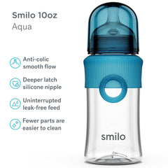 Smilo stage 0 vent close-up showing anti-colic vent system reducing gas during feeds