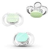 Smilo baby pacifier orthodontic design shows soothing shape for healthy dental development.