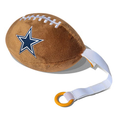 Smilo Dallas Cowboys plush football pacifier holder showcasing team pride and secure pacifier storage.