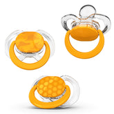 Smilo pacifier orthodontic design supports soothing and potential dental development.