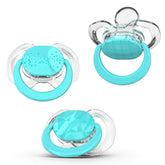 Smilo Stage 3 aqua-blue pacifier front view for soothing comfort.