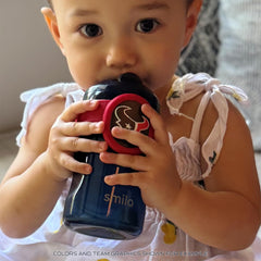 Smilo weighted straw enables steady sipping from any tilt.