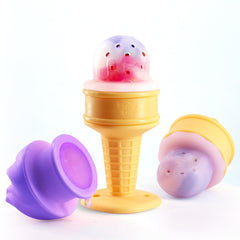Smily Mia Icy Bite teether purple closeup showing cooling relief for teething